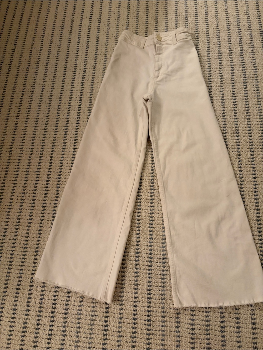 Zara Cream Wide-Leg High-Rise Jeans